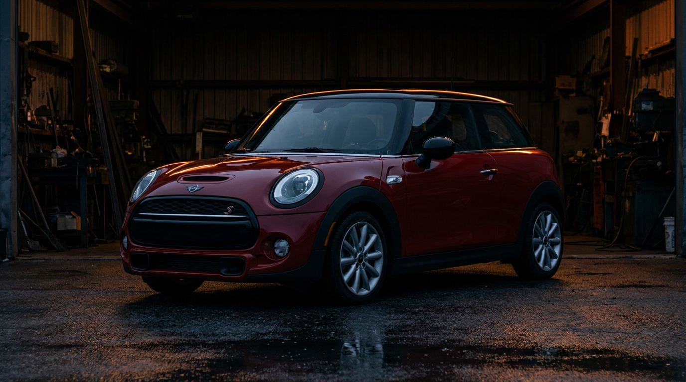 MINI Cooper S F56 in donkere werkplaats - chiptuning JPT Performance