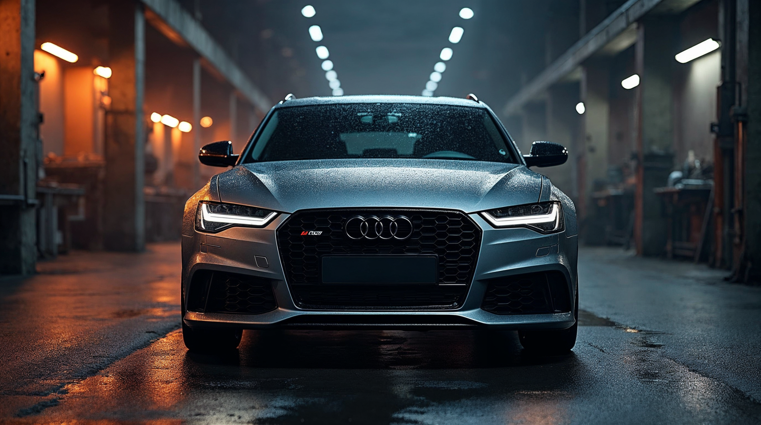 Audi S6 C7 in Daytona Grey in een tuningwerkplaats