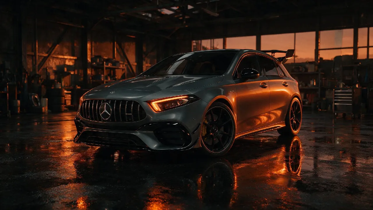 Mercedes-AMG A45 S (W177) in een tuningwerkplaats
