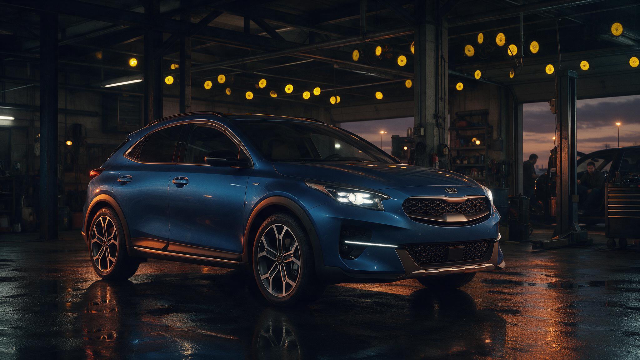 Kia XCeed 1.6 T-GDI in donkere tuningwerkplaats