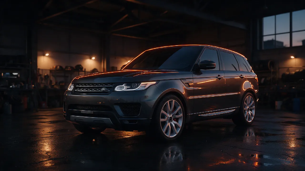 Range Rover Sport L405 in een donkere werkplaats