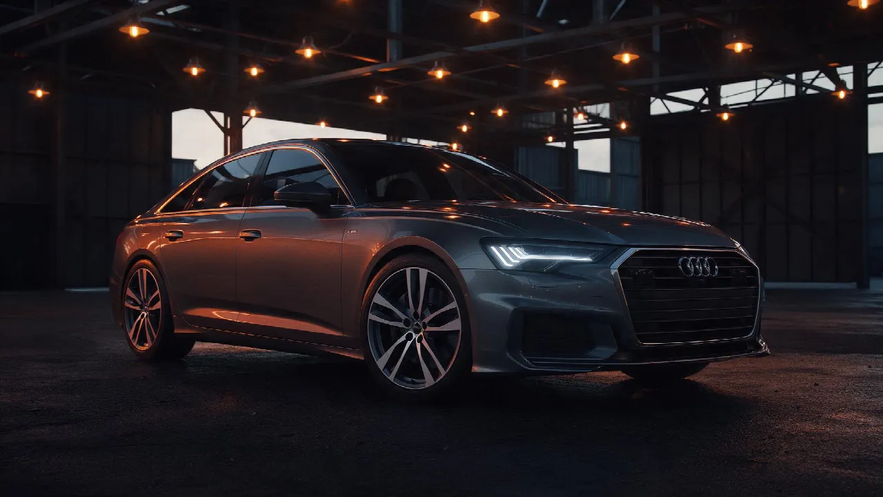 Audi A6 C8 in donkere werkplaats