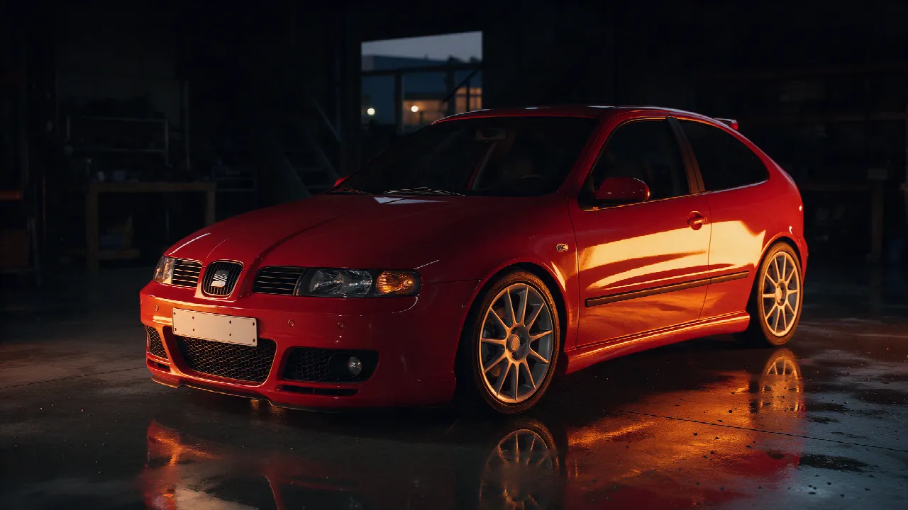 Seat Leon 1.8T in donkere werkplaats