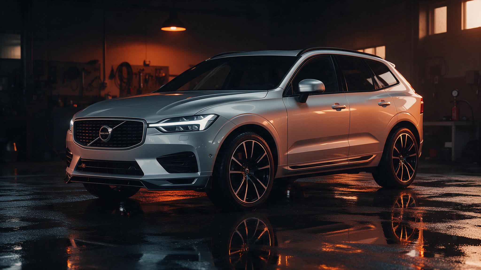 Volvo XC60 T6 in donkere tuningwerkplaats